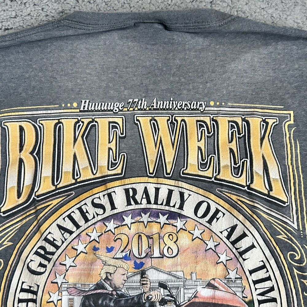 Daytona Beach Men’s Tee Shirt Large 2018 77th Annual Bike Week Fruit Of The Loom - Picture 15 of 16